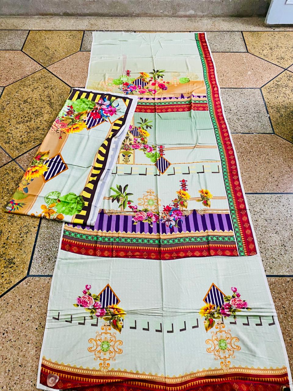 2Pc Linen Shirt Dupatta Unstitched Suit