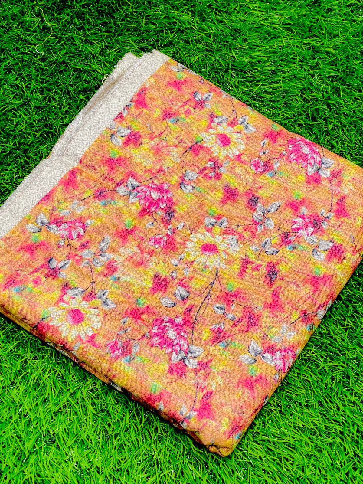 2Pc Dhanak Allover Unstitched Suit