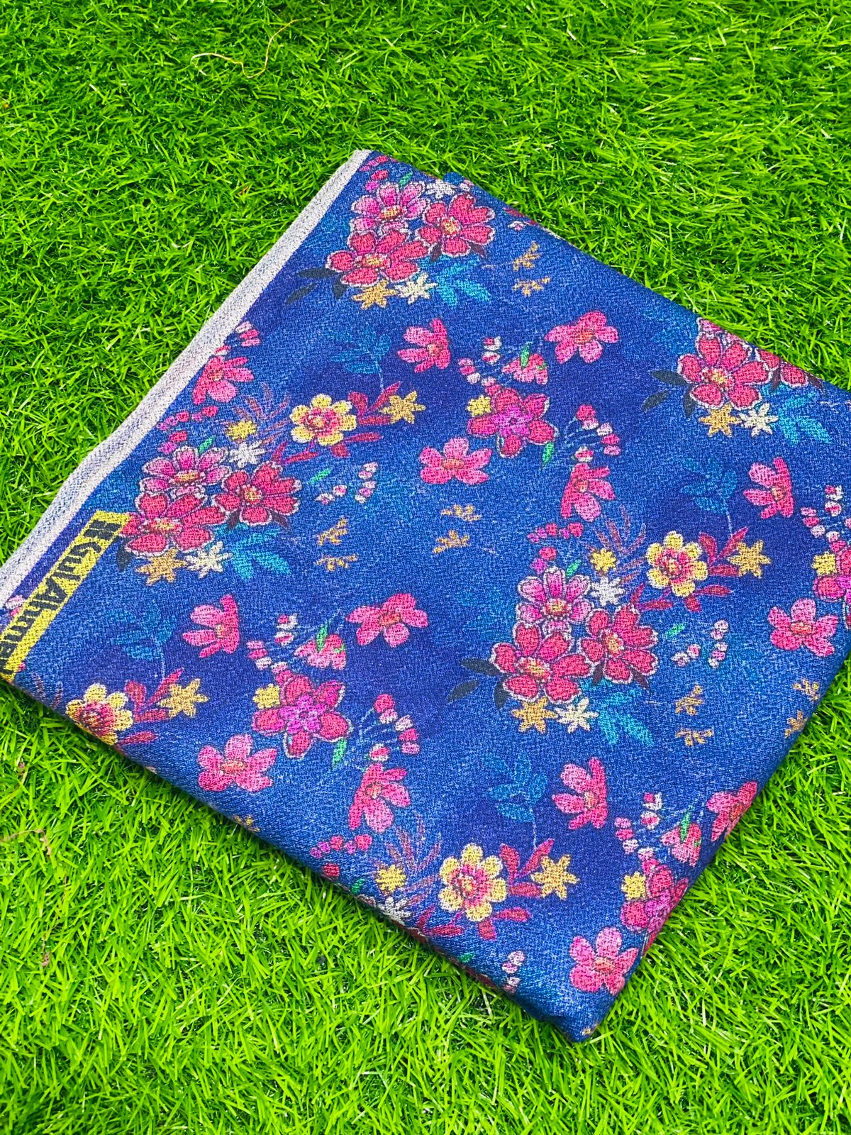 2Pc Dhanak Allover Unstitched Suit