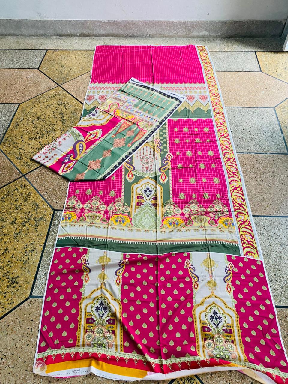 2Pc Linen Shirt Dupatta Unstitched Suit