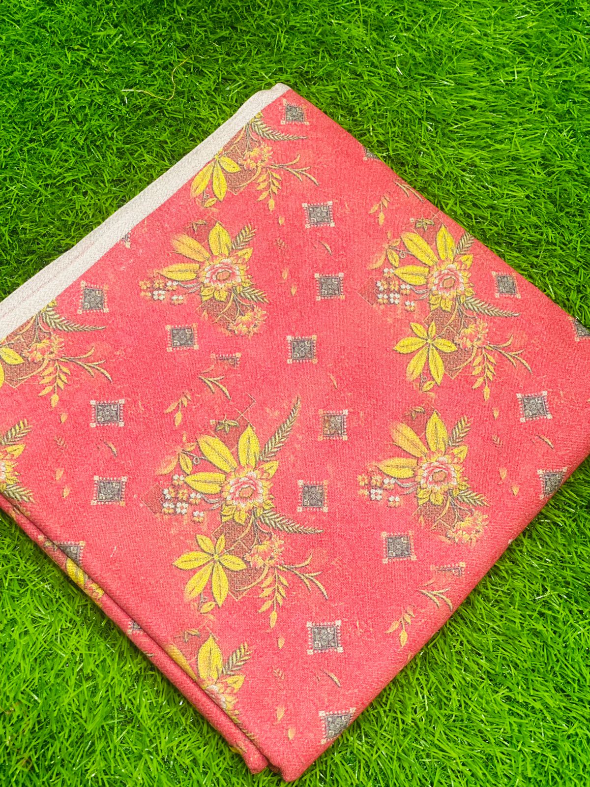 2Pc Dhanak Allover Unstitched Suit