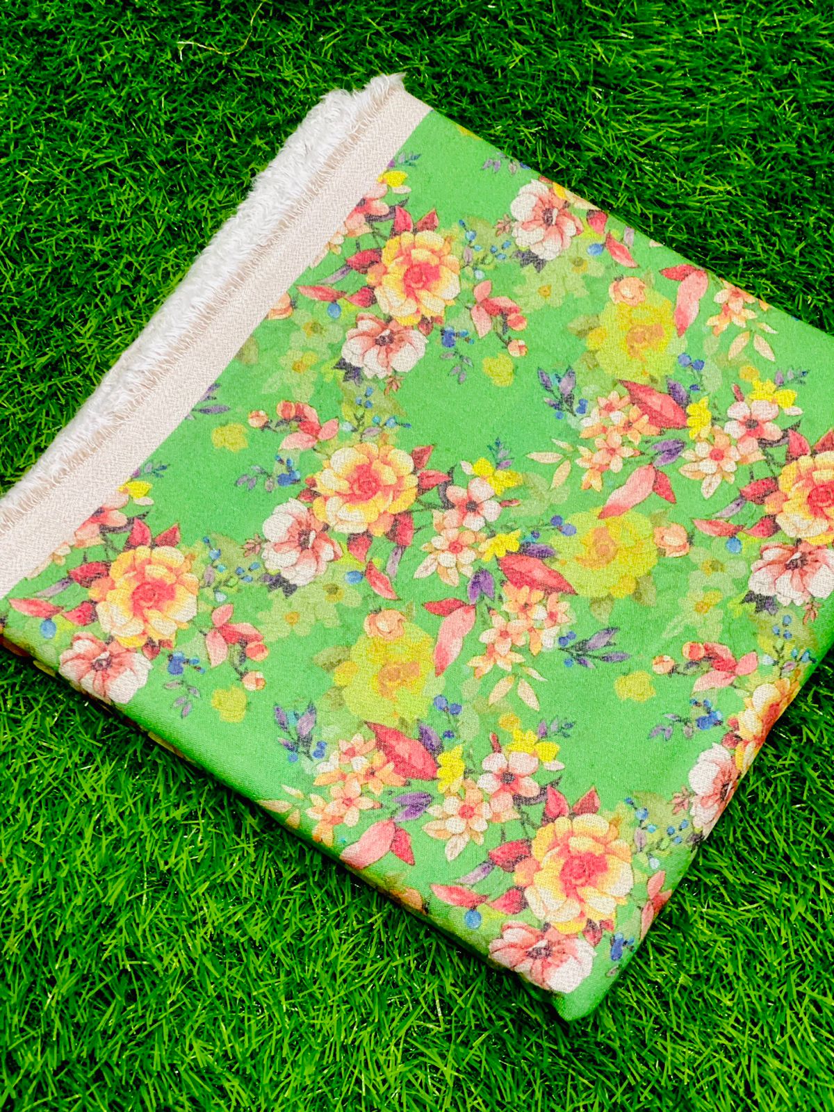 2Pc Dhanak Allover Unstitched Suit