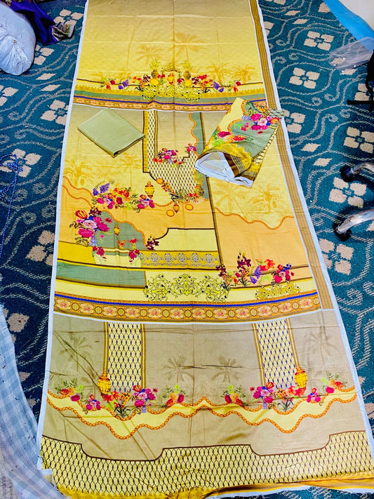 MARINA//LINEN 3-Peace unstitched Suit