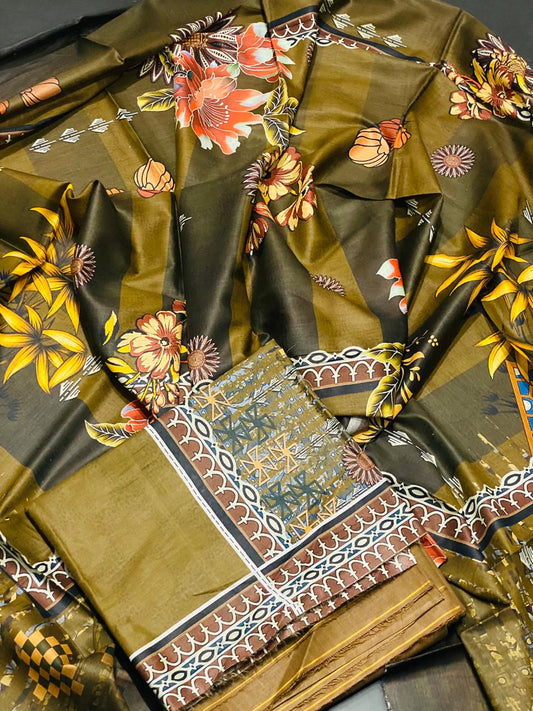 Lawn 3-Peace  Unstitched Suite