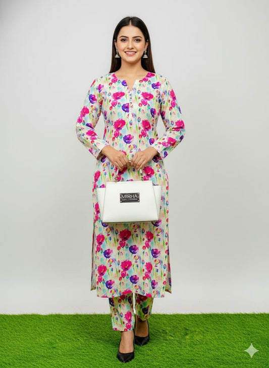 2-Peace Khaddar Allover Unstitched Suit