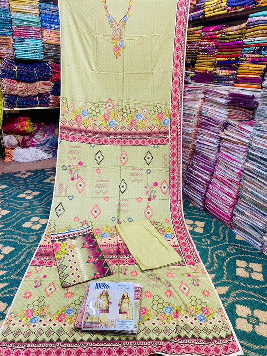 3-Peace Shamray Unstitched Suit