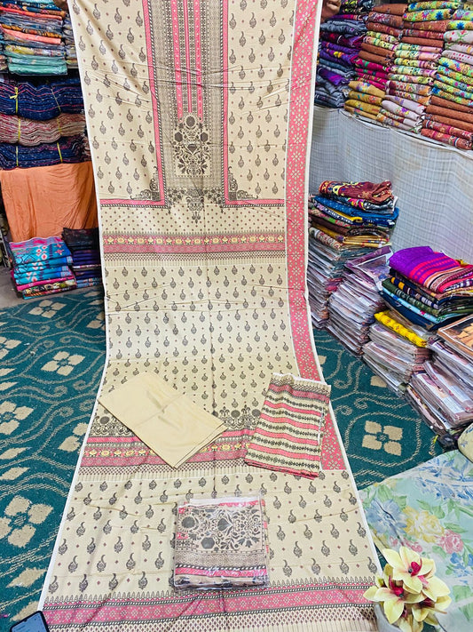 3-Peace Shamray Unstitched Suit