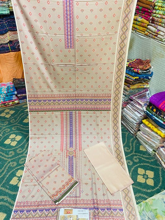 3-Peace Shamray Unstitched Suit