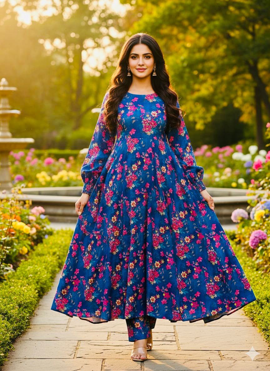 2Pc Dhanak Allover Unstitched Suit