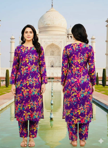 2Pc Dhanak Allover Unstitched Suit