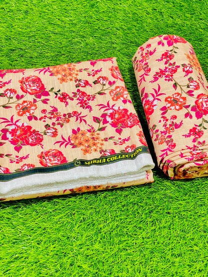 2-Peace Khaddar Allover Unstitched Suit