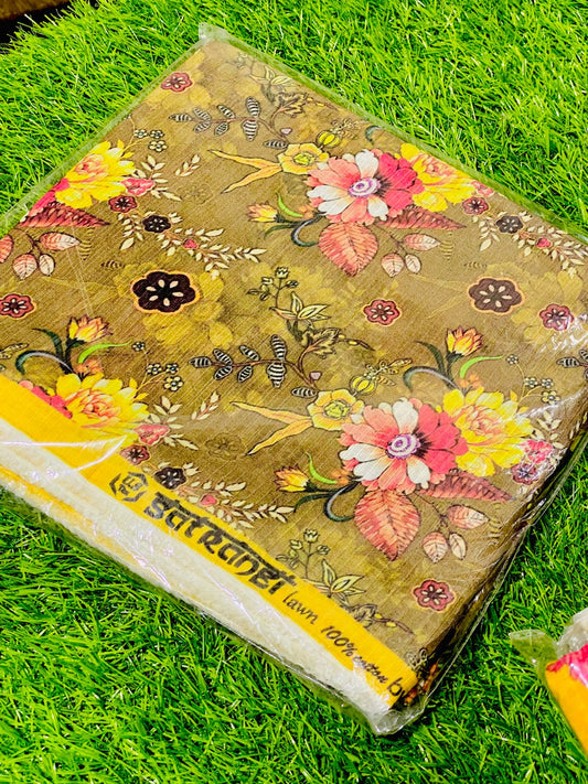 2-Peace Lawn Allover Bana Doria Unstitched Suit