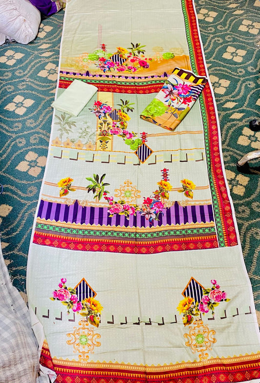 MARINA//LINEN 3-Peace unstitched Suit (