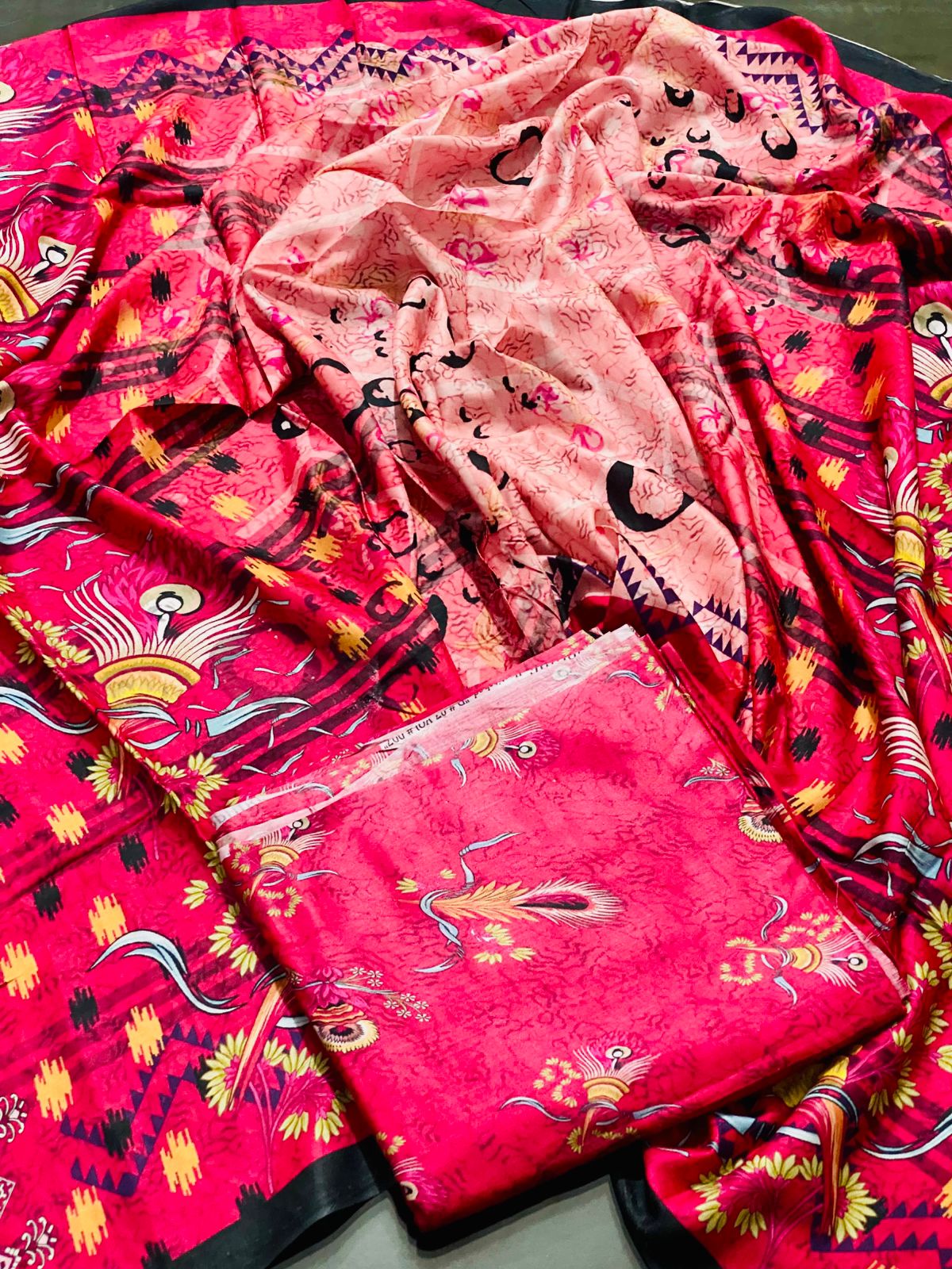 Allover 3-Peace Linen Unstitched Suite