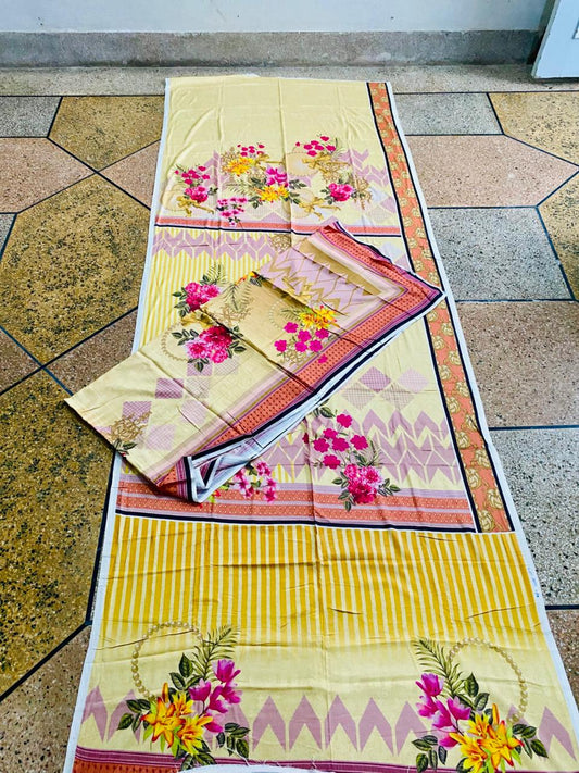 2Pc Linen Shirt Dupatta Unstitched Suit