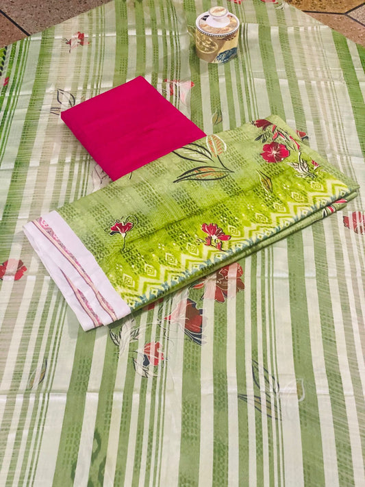 Linen 3-Peace Diamond Dupatta Unstitched Suite