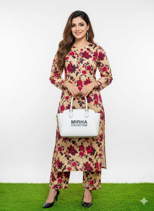 2-Peace Khaddar Allover Unstitched Suit