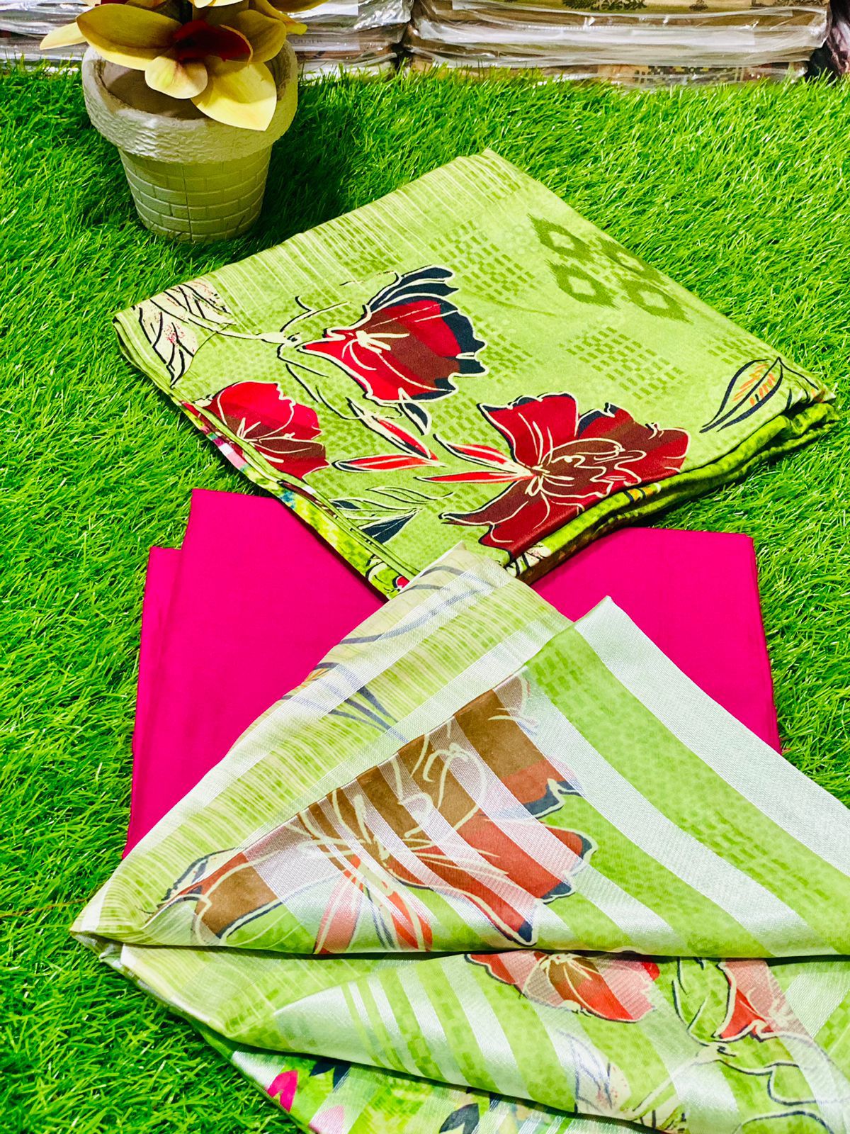 Linen 3-Peace Diamond Dupatta Unstitched Suite