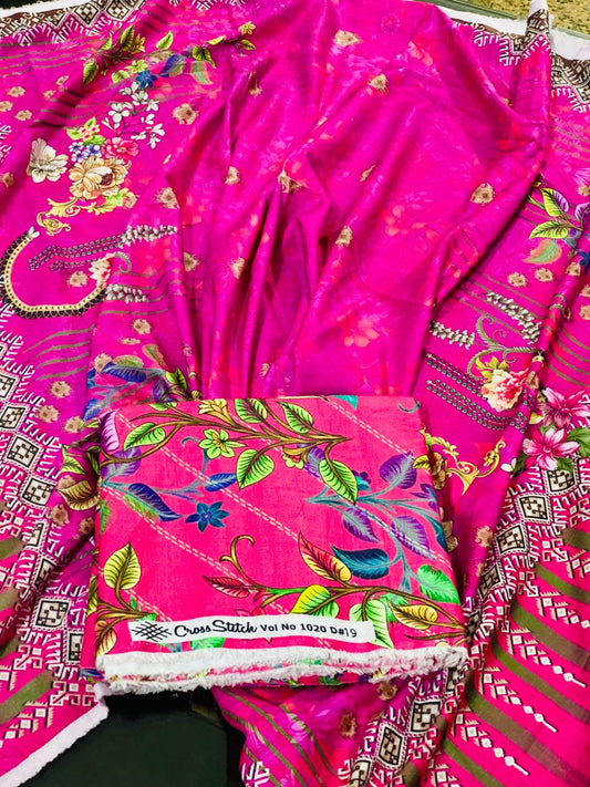 Allover 3-Peace Khaddar Unstitched Suit