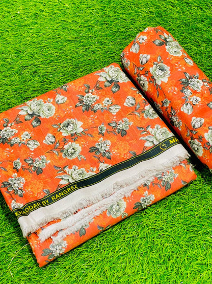 2-Peace Khaddar Allover Unstitched Suit